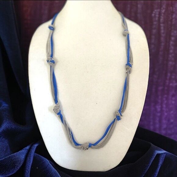 New Susan Graver Silver Strands Sueded Blue Cord QVC 1Z - Picture 2 of 5